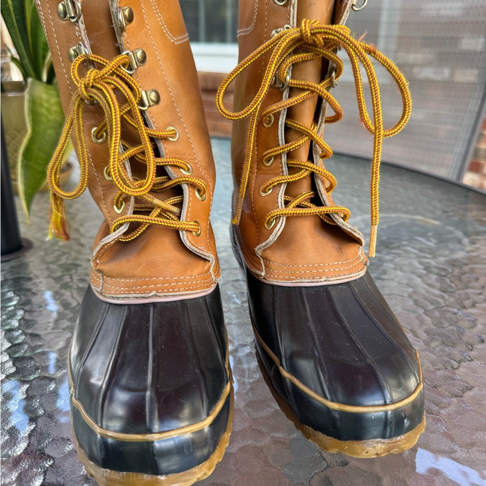 Brown and Black Duck Boots